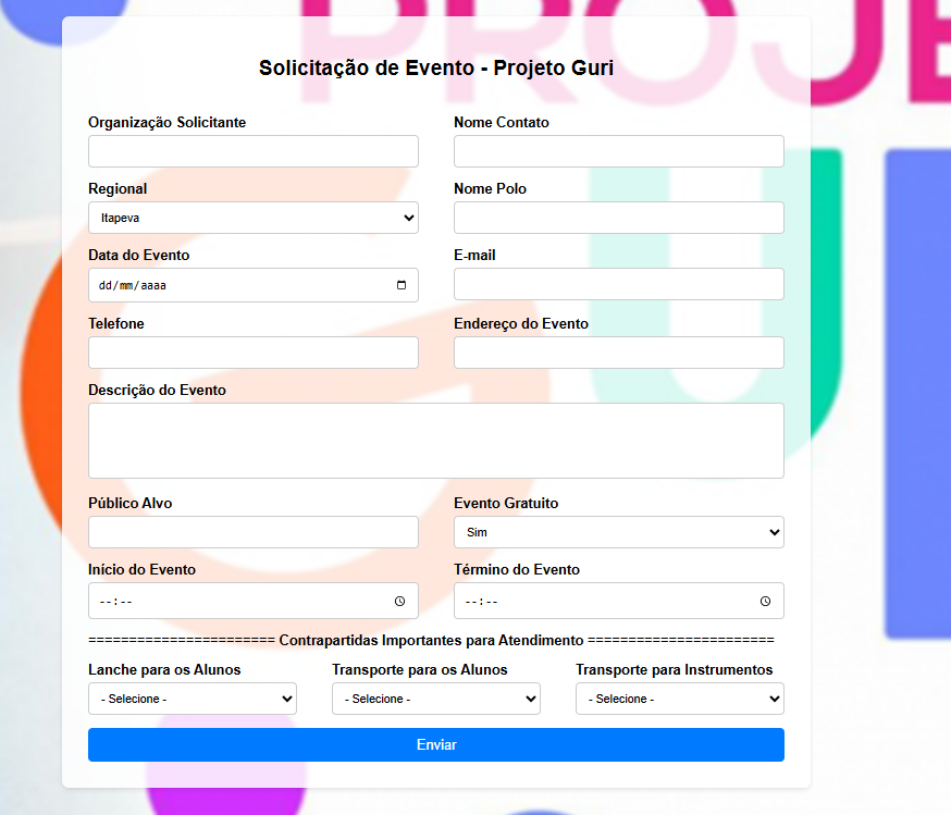 Solicitar Evento Guri